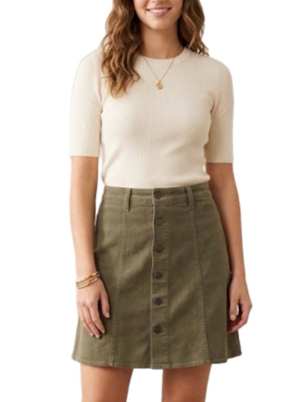 Like New 5 love, Fire Juniors Mini Denim Button Down Khaki Skirt Women’s Boho